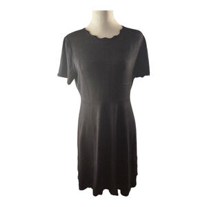 Dress Barn Black Knit Sweater Dress Short-Sleeve Women's Size Large